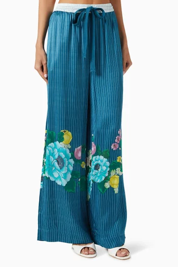 بنطال بيجاما بنقشة واتر بيدز فيسكوز وستان