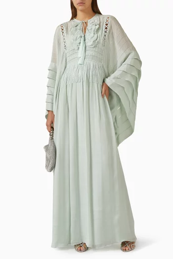 فستان بشرّابات وكشكش