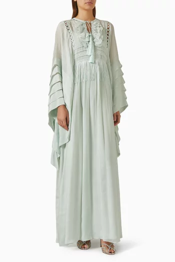 فستان بشرّابات وكشكش