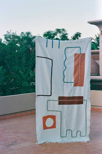 Zisou Blanket in Wool & Cotton-blend