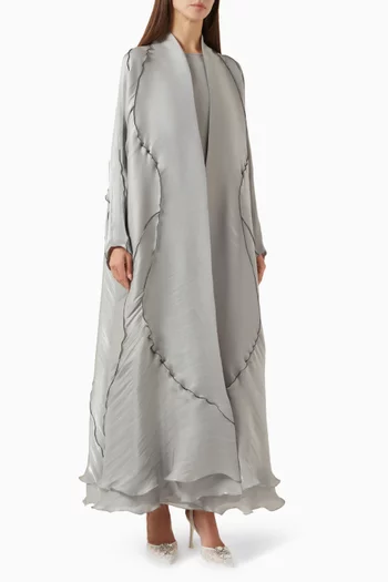 عباية بكشكش حرير وأورجانزا