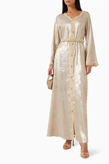 Embroidered Belted Kaftan