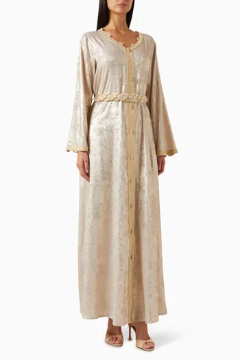 Embroidered Belted Kaftan