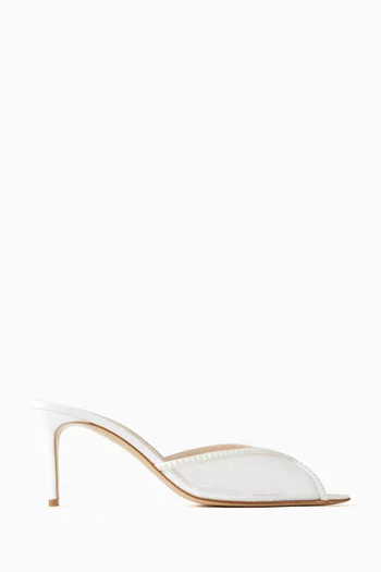 حذاء كاتي مفتوح من الخلف بكعب 75 مم دانتيل وستان