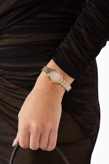 ساعة بيضاوية كوارتز، 22 × 28 مم