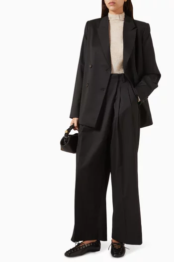 Cross-over Pants in Wool-blend