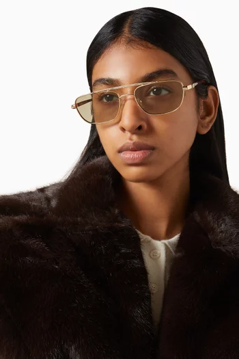 Le Mimi Aviator Sunglasses in Metal