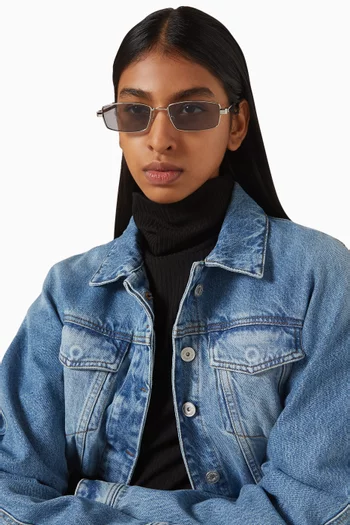 Bizarro Rectangle Sunglasses in Metal