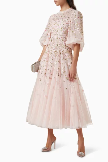 فستان سهرة سيلفيا بنقشة ورود