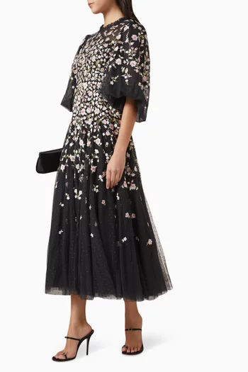 Sylia Rose Round-neck Gown in Tulle