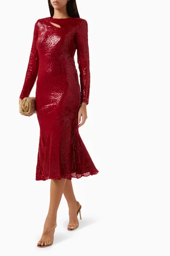 Fil Coupe Dress in Silk & Lurex