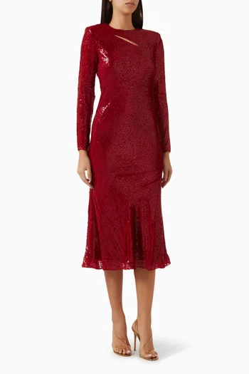 Fil Coupe Dress in Silk & Lurex