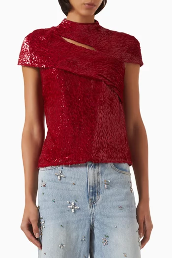 بلوزة فيل كوبيه حرير ولوركس