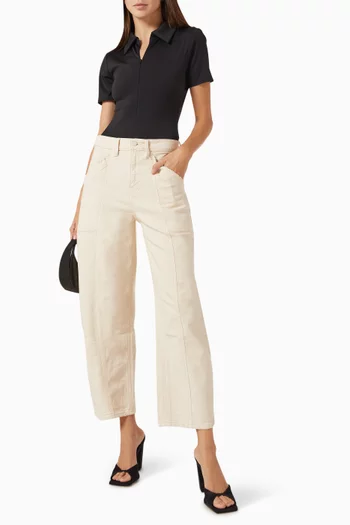 بنطال قصير بقصة ساق أسطوانية قنب