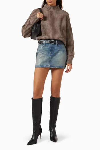 سترة بقصة فضفاضة وياقة عالية نسيج سميك