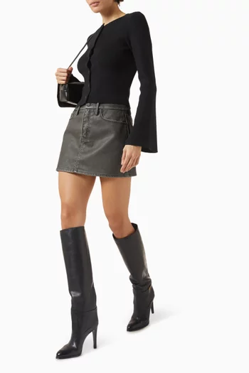 كارديغان منسوج بأكمام على شكل جرس