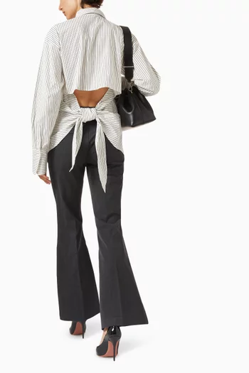 قميص برباط في الخلف قطن بوبلين