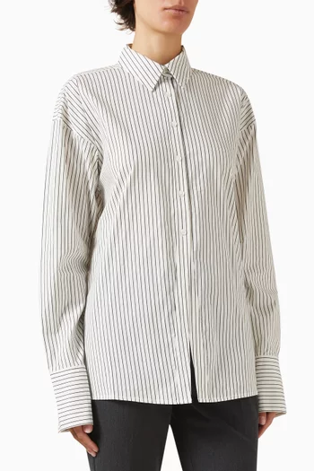 قميص برباط في الخلف قطن بوبلين