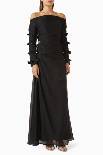 3D Floral-applique Gown