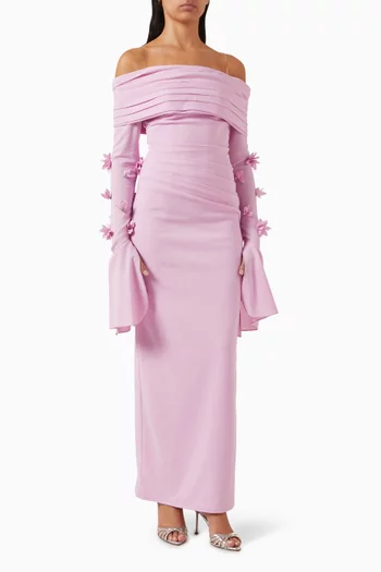 3D Floral-applique Dress