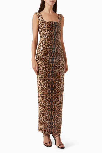 Leopard Sequin-embellished Dress