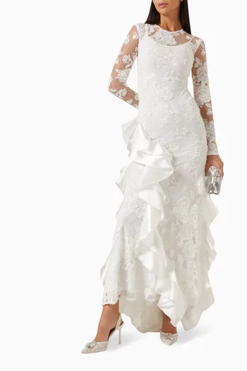 Floral Sequin-embellished Gown