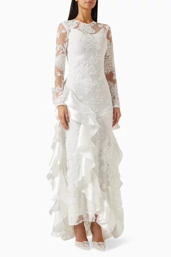 Floral Sequin-embellished Gown