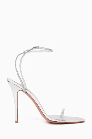 صندل باربرا مرصع بالكريستال بكعب 105 مم جلد لامع