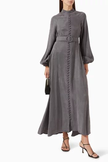 فستان برايم بنمط قميص حرير