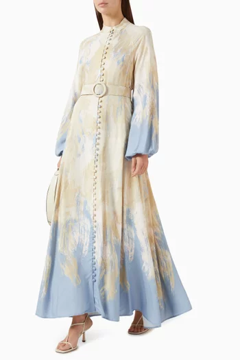 فستان فيل بحزام رايون فيسكوز