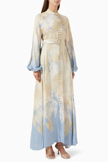 فستان فيل بحزام رايون فيسكوز