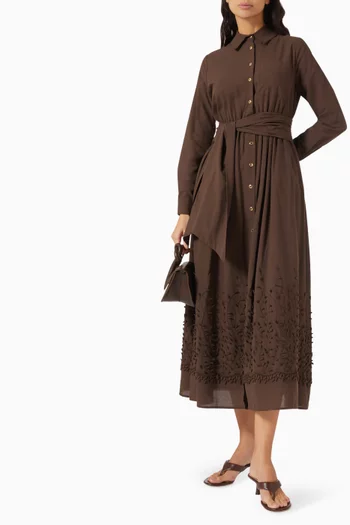 فستان ميليسا بحزام قطن