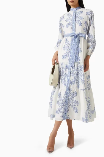 فستان متوسط الطول بحزام