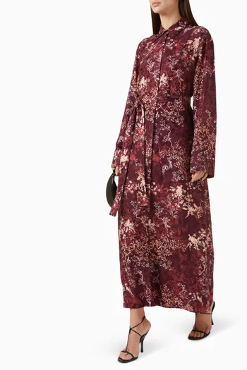 فستان ميوري بنقشة زهور رايون وفيسكوز