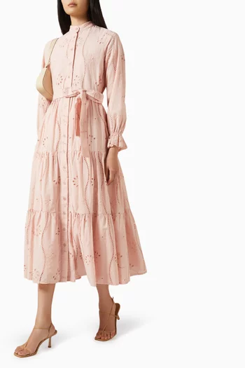 فستان لونا بنمط قميص قطن