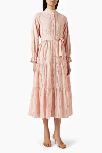 فستان لونا بنمط قميص قطن