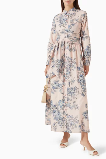 فستان روزا بنمط قميص قطن