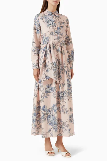 فستان روزا بنمط قميص قطن