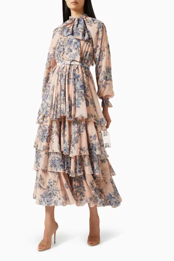 فستان روزا بطبقات متعددة شيفون