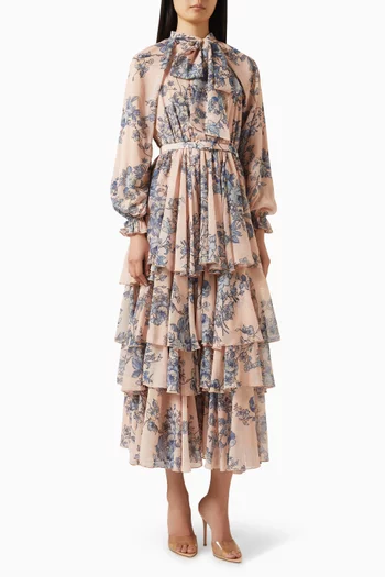 فستان روزا بطبقات متعددة شيفون