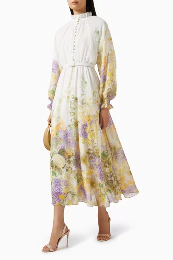 فستان بنقشة زهور شيفون