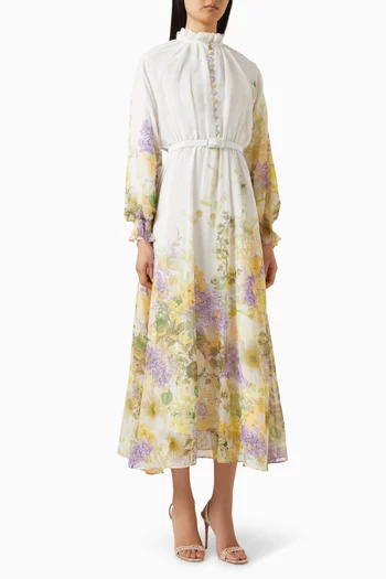 فستان بنقشة زهور شيفون