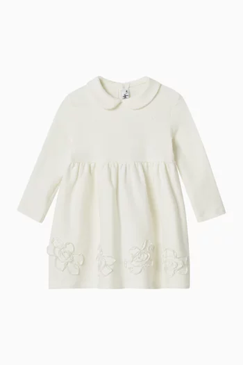 Appliqué Flowers Dress in Fleece