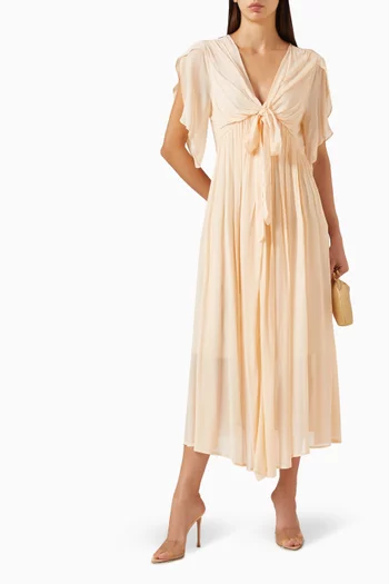 فستان برباط وكشكش