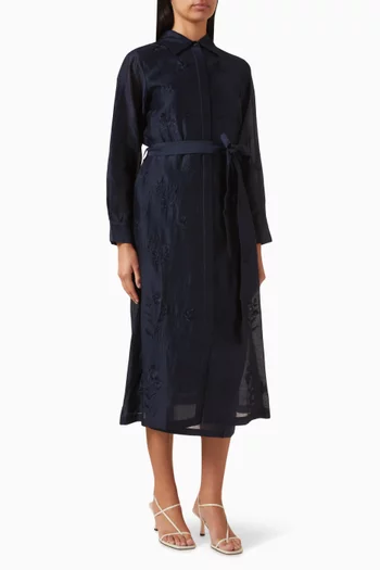 Embroidered Shirt Dress
