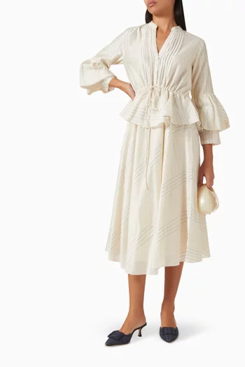 Drawstring Peplum Dress