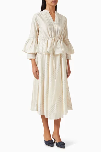 Drawstring Peplum Dress