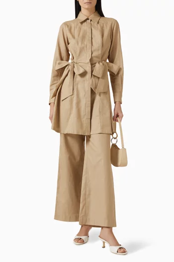 Wrap-style Shirt in Linen