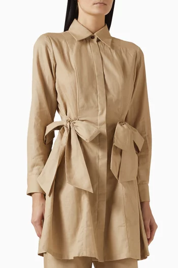 Wrap-style Shirt in Linen