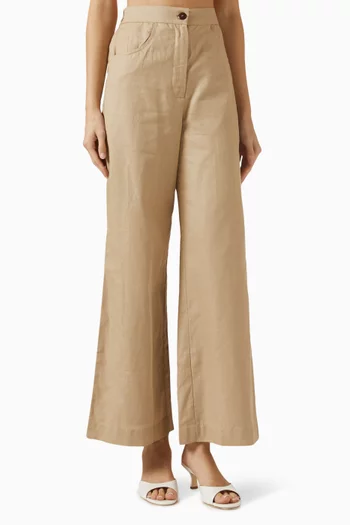 Wide-leg Pants in Linen